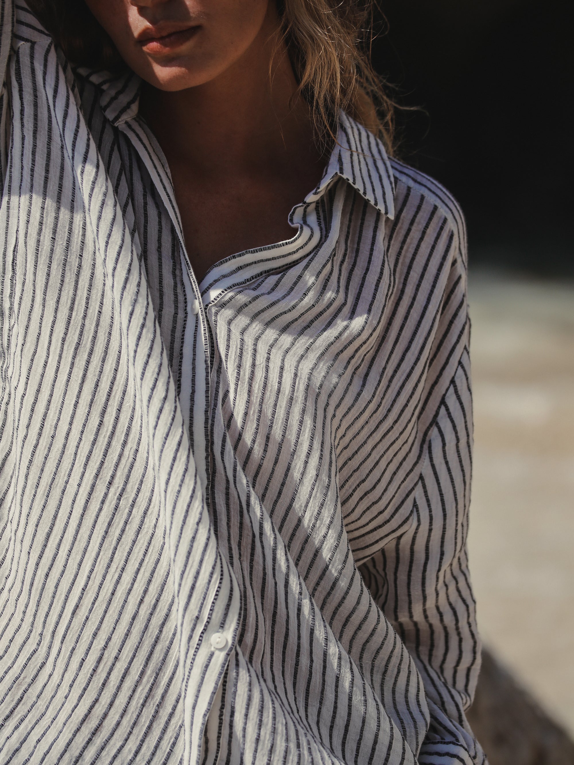 Voyage Short Set - Black Stripes