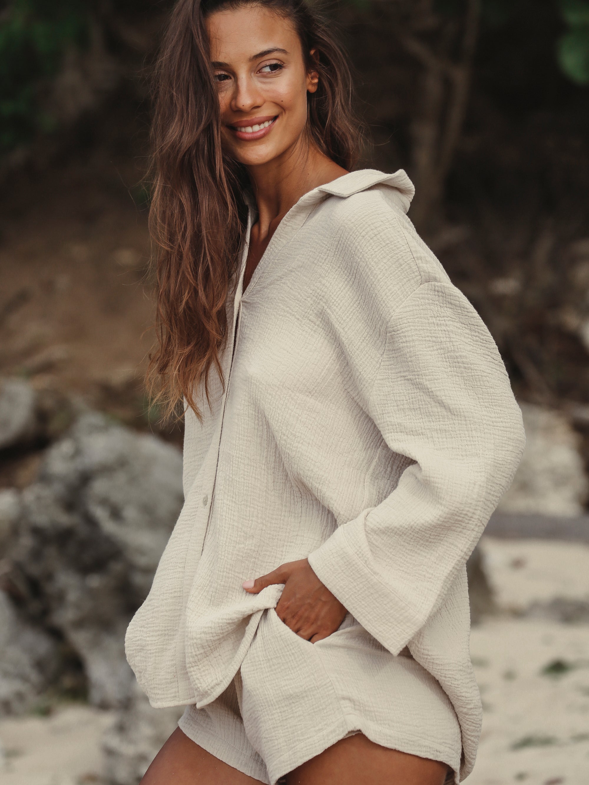 Echo Maxi Shirt - Oatmeal