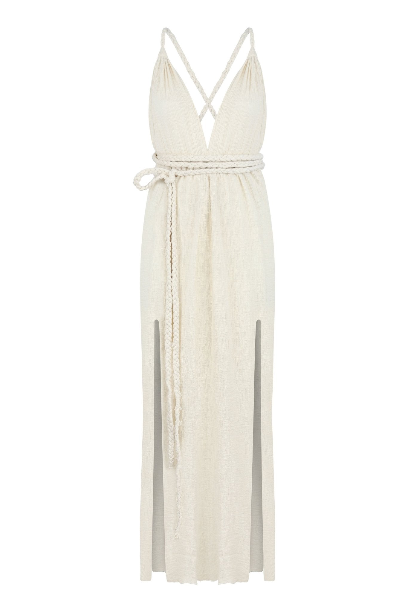 Muse Braided Straps Dress Black - The Handloom