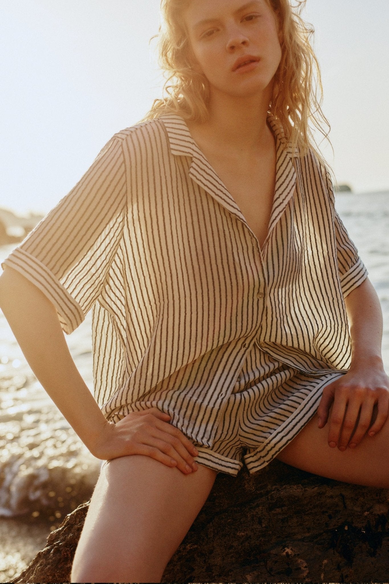 Ocean Shirt Black Stripes - The Handloom